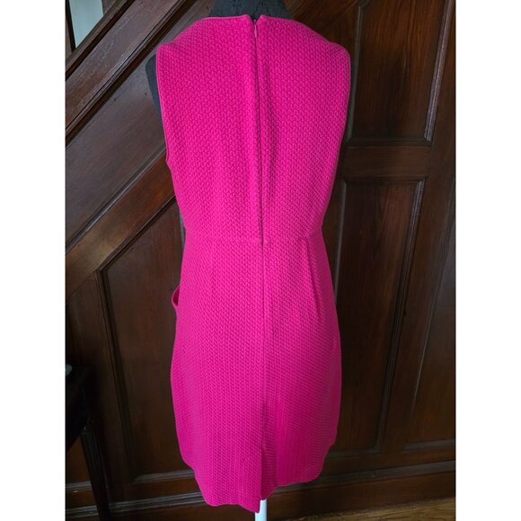 Lands End Womens Sleeveless Textured Sheath Dress Size 10 Pink Pockets - Picture 3 of 8